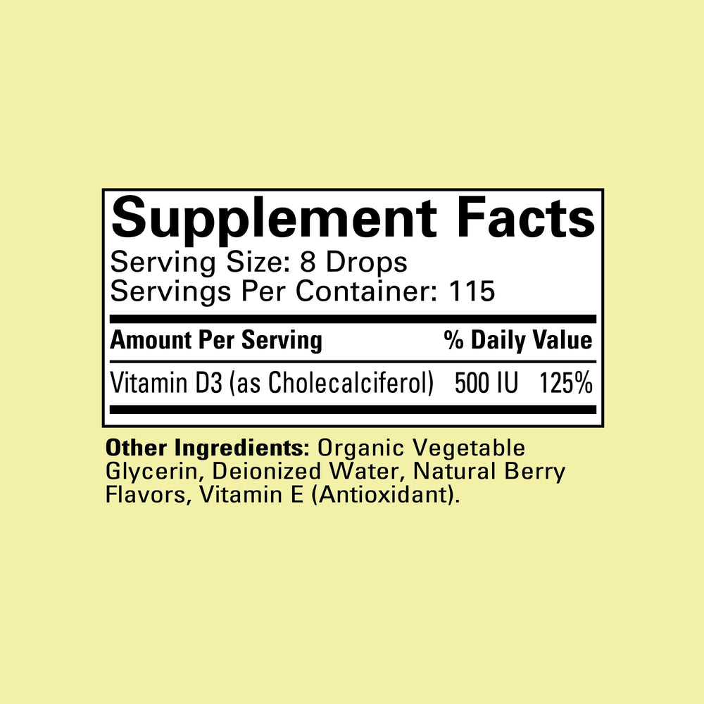 ChildLife Essentials Vitamin D3 Drops dropper showing precise dosing for infant use.