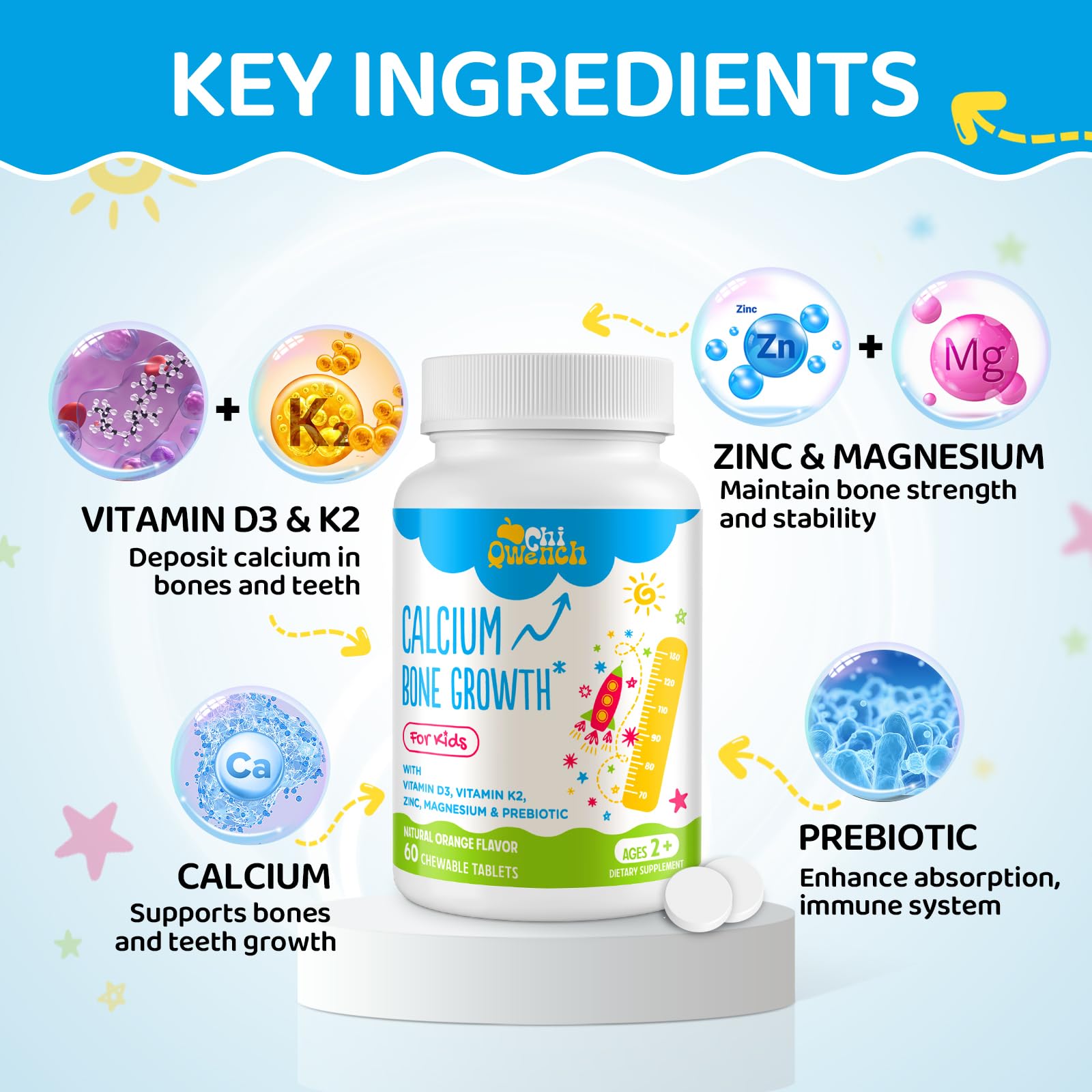 ChiQwench vitamin D3 K2 support directs calcium to the bones