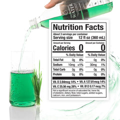 Pouring Chlorophyll Water Drops into a glass for refreshing hydration