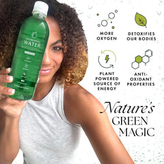Chlorophyll Water peppermint flavor on label signaling a light, refreshing taste.