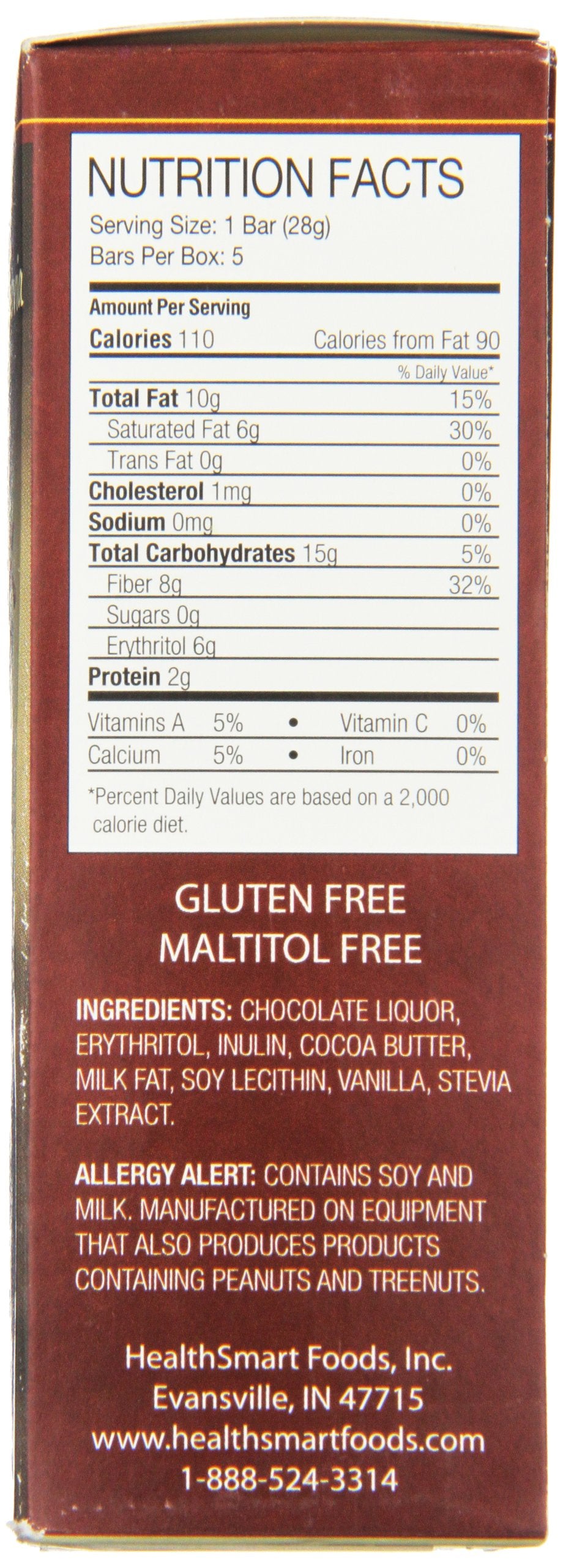 ChocoRite product ingredients image emphasizes all-natural ingredients for a reduced-calorie treat