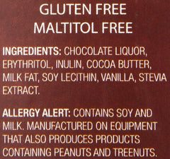 ChocoRite dark chocolate bite close-up highlights rich flavor with no maltitol