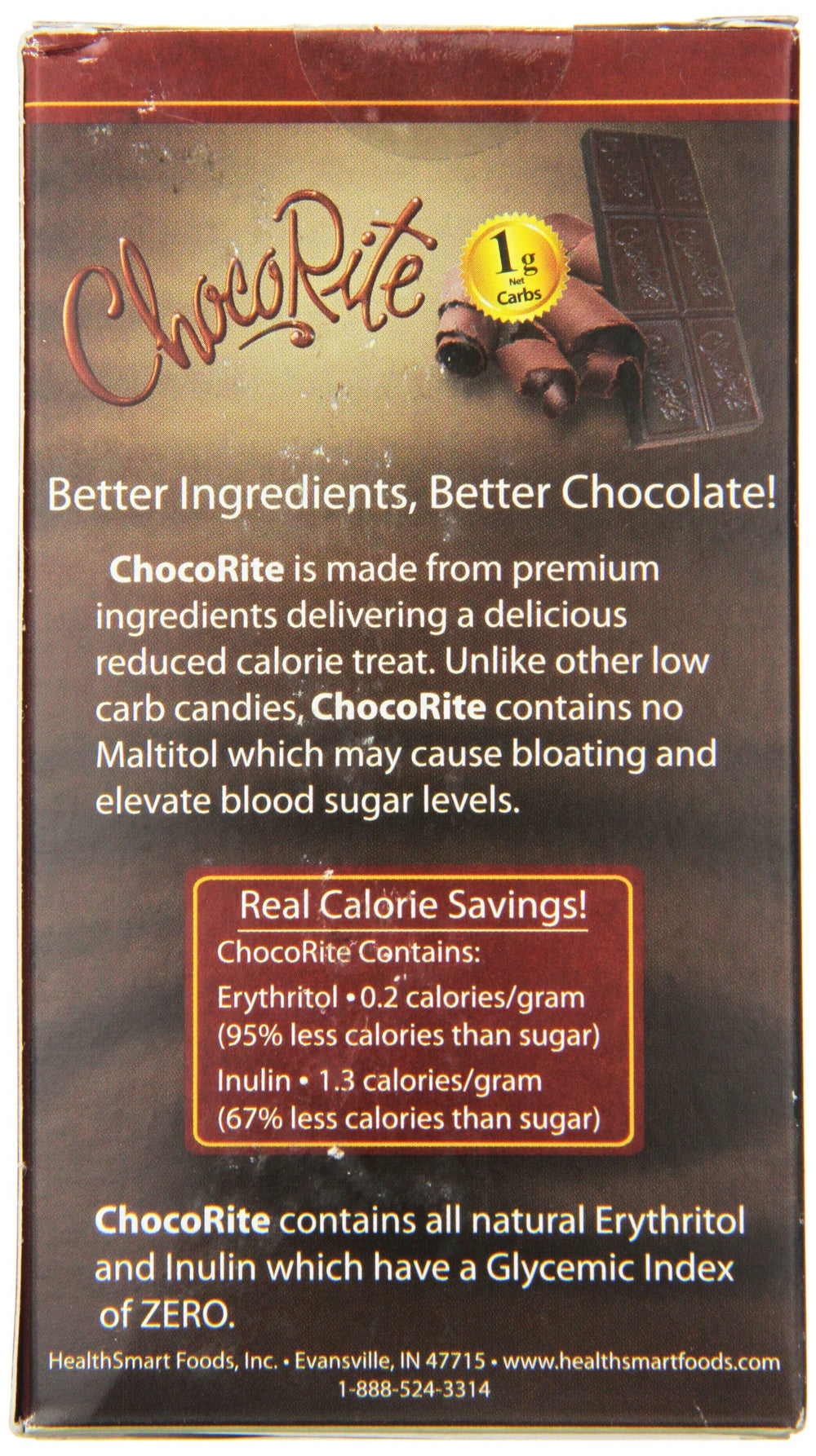 ChocoRite low-carb claim image illustrates no maltitol to help digestion comfort