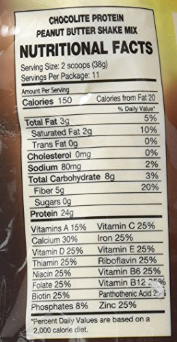 Chocorite peanut butter shake resealable pouch for easy storage