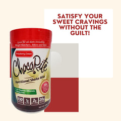 ChocoRite Strawberry Cream shake being poured into a glass for a quick meal replacement.
