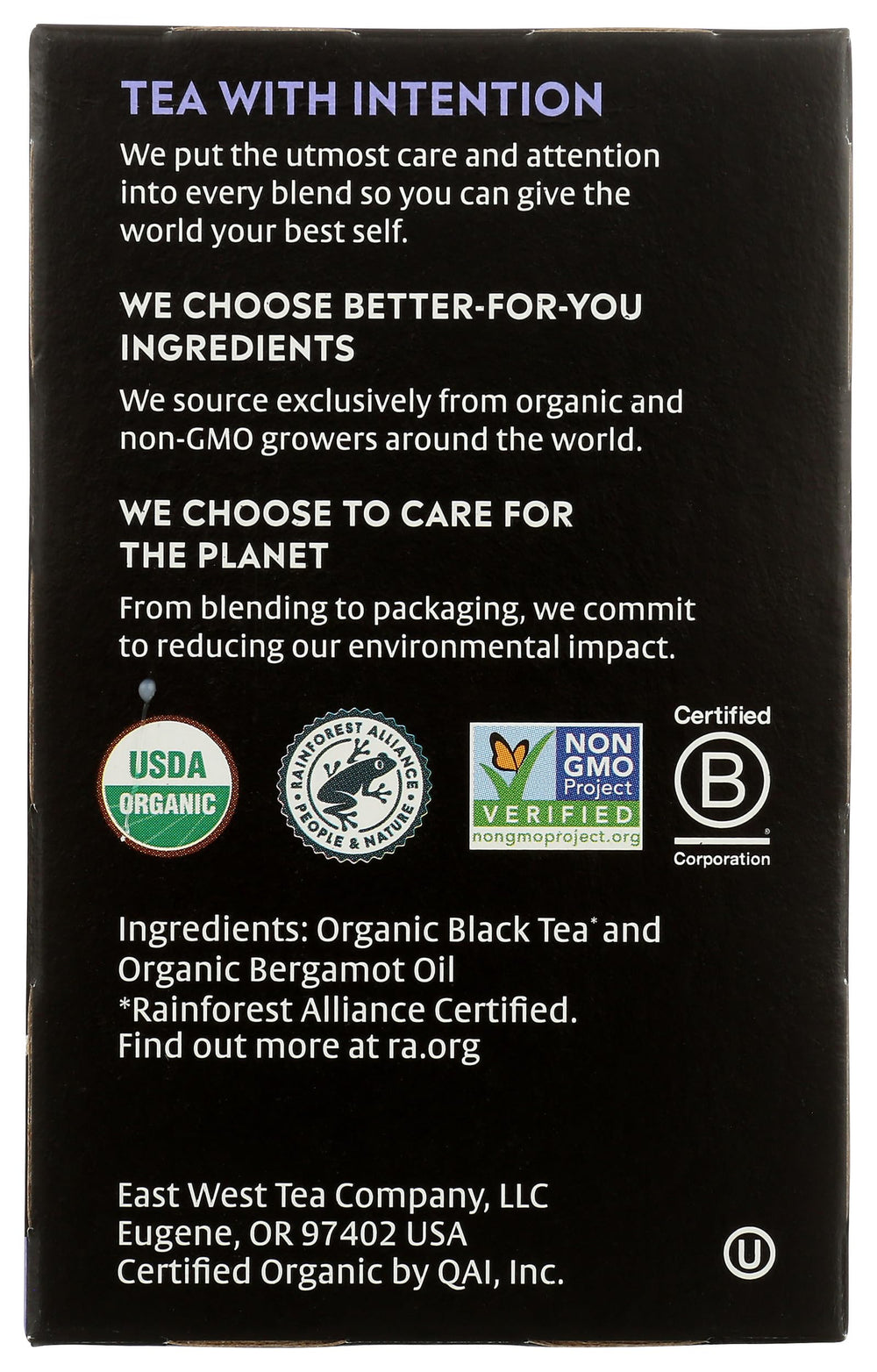 Tea produced in a LEED-certified facility by Choice Organics