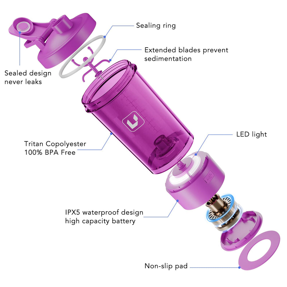 Cholas portable 24oz shaker with built-in carry hook for travel.