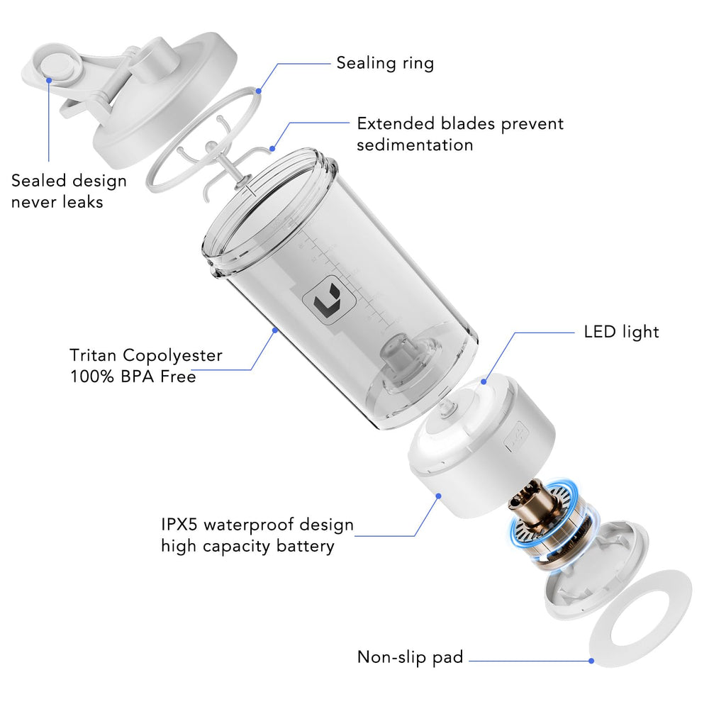Cholas portable 24oz shaker with built-in carrying hook for on-the-go use.
