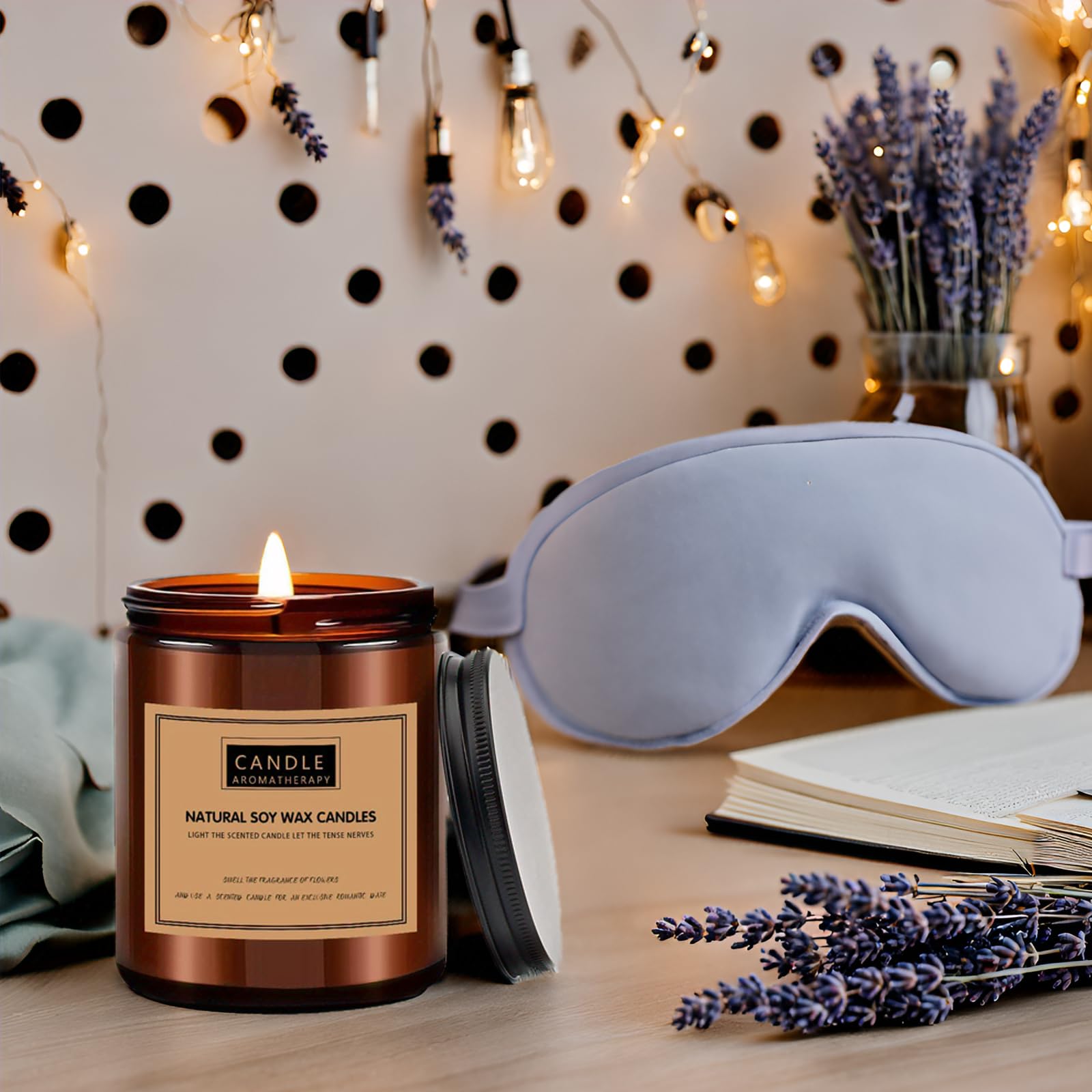 ChoqakQAr evening ritual candle creates a peaceful backdrop for winding down