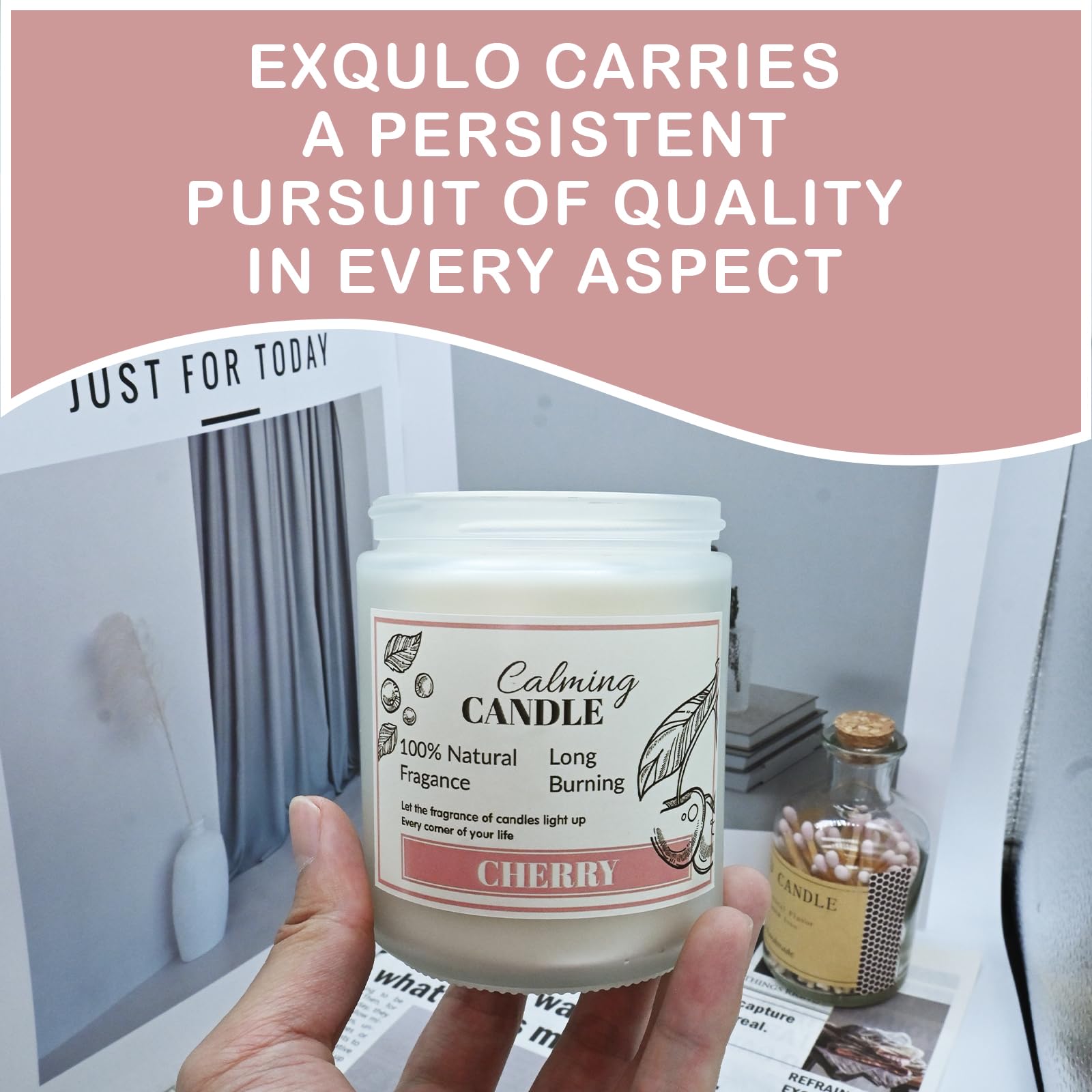 ChoqakQAr relaxing atmosphere candle creating a calm, inviting space