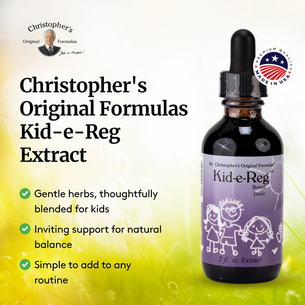 Dosing illustration for Kid-e-Reg demonstrates simple, family-friendly administration.