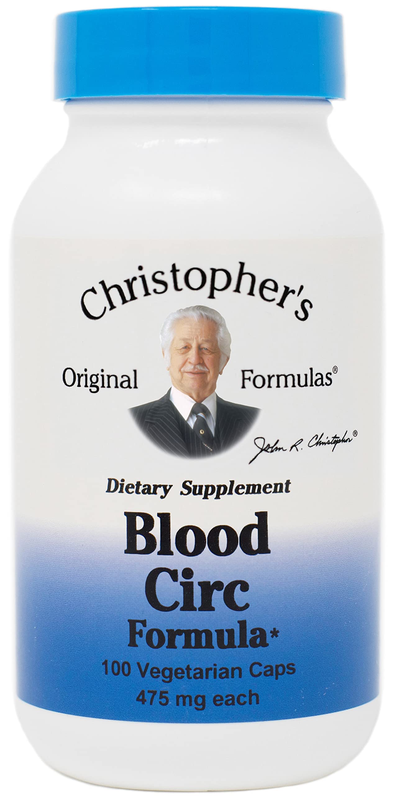 Christophers Blood Circ Formula bottle showing herbal capsules for circulatory support