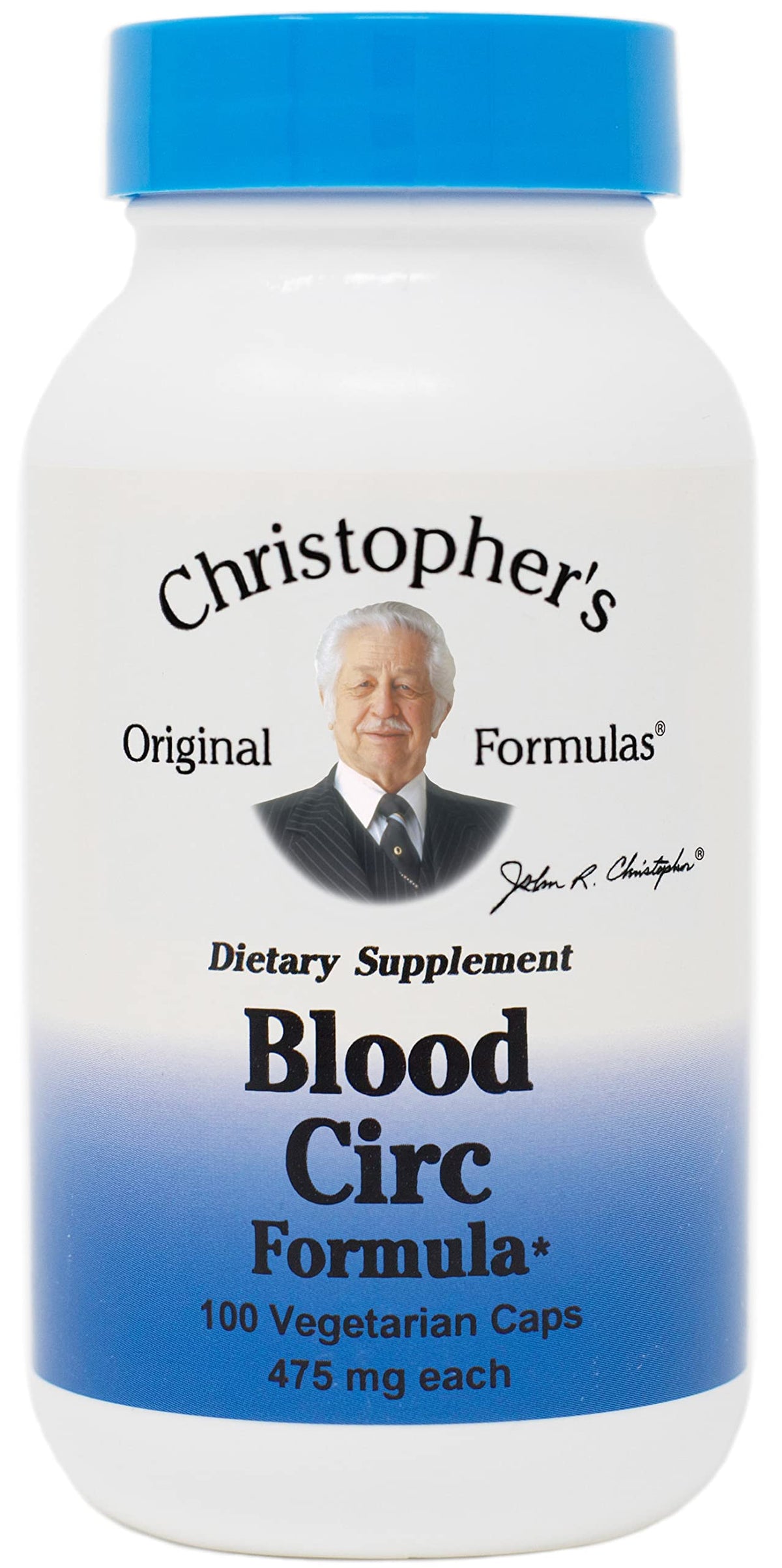 Christophers Blood Circ Formula bottle showing herbal capsules for circulatory support