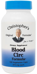 Christophers Blood Circ Formula bottle showing herbal capsules for circulatory support