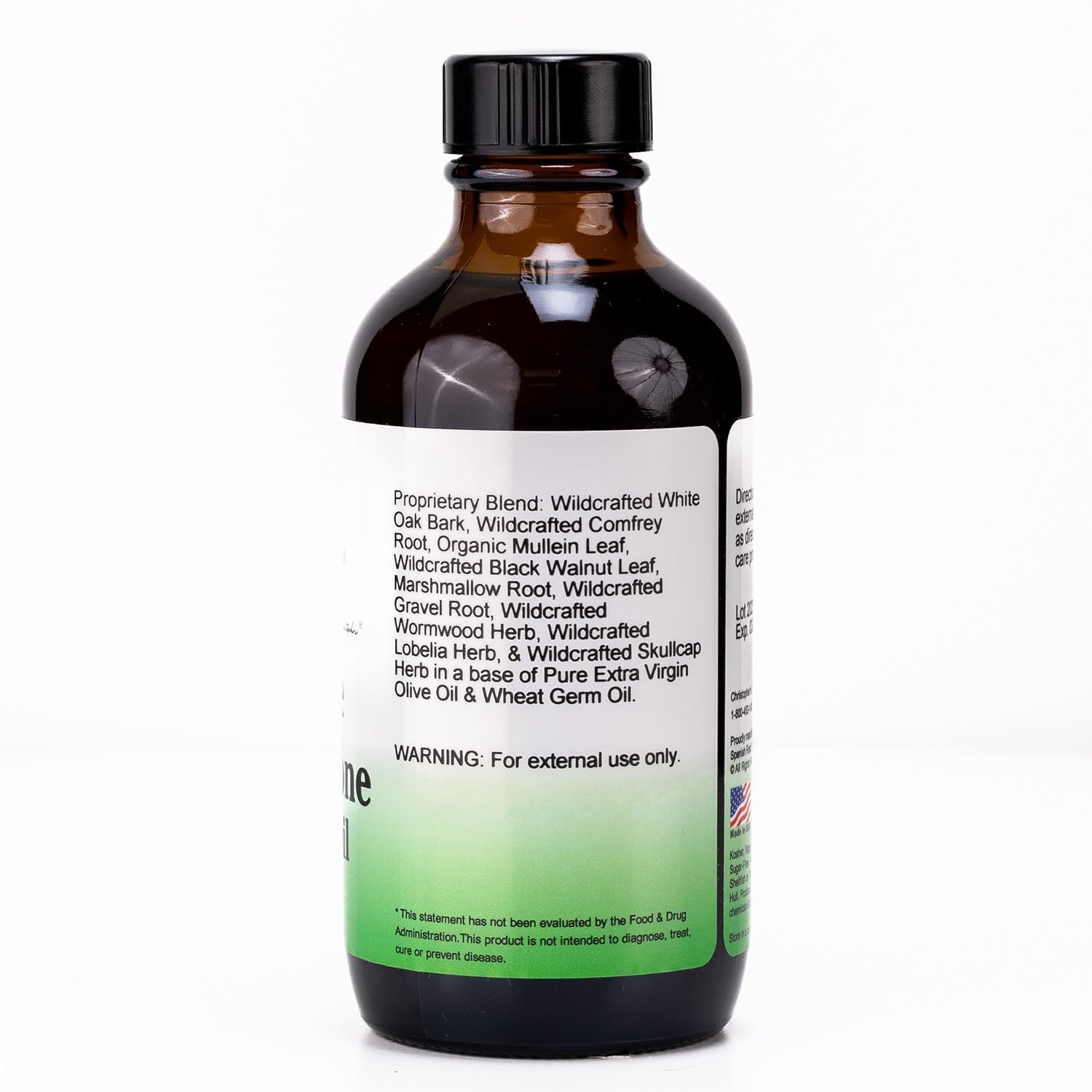 Christopher’s Complete Tissue & Bone Massage Oil texture-silk helps smooth massage and quick absorption.