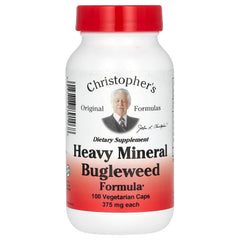 Christopher's Heavy Mineral Bugleweed bottle highlighting vegan mineral support.