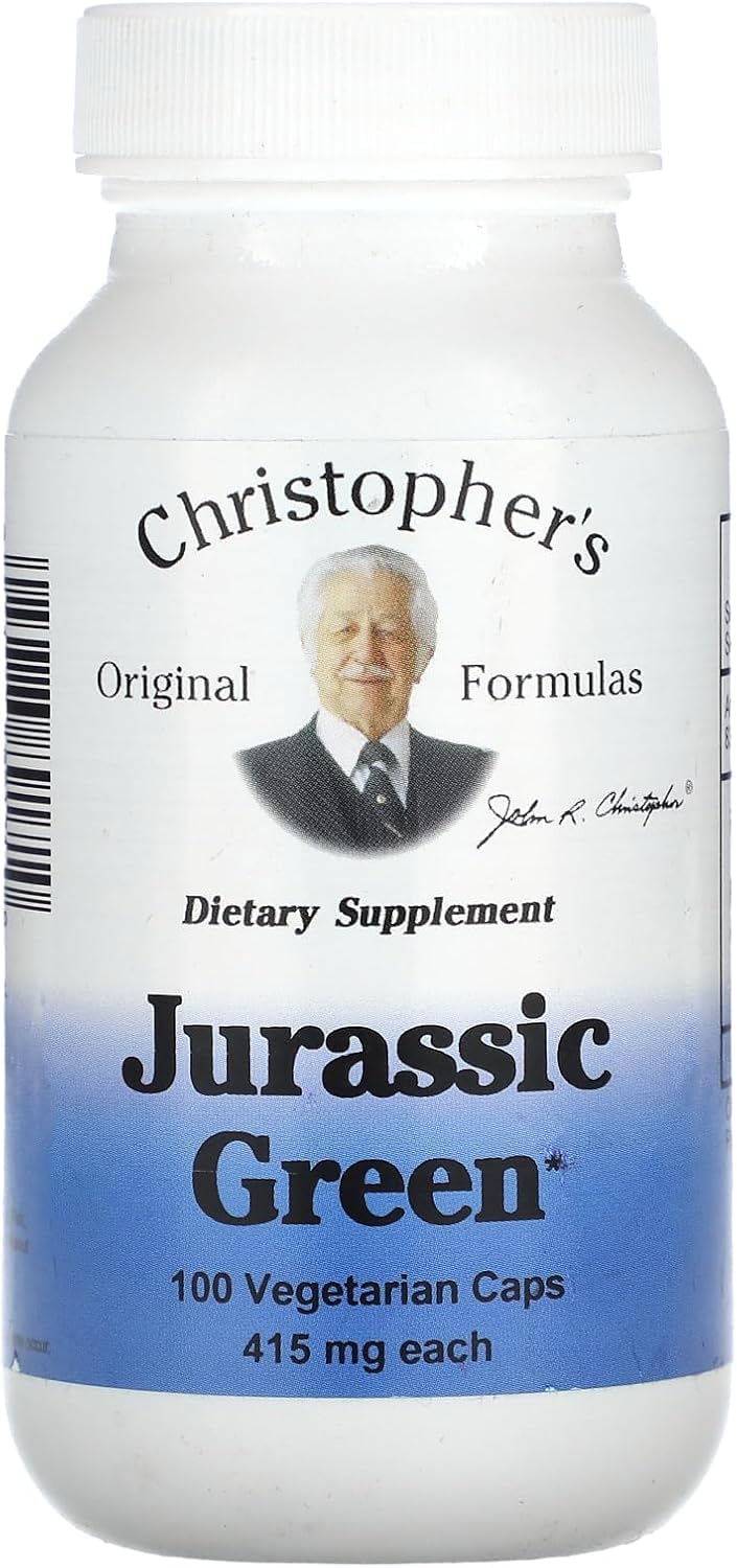 Christopher's Jurassic Green 375 mg bottle of capsules for daily nourishment.