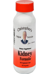 Dr. Christopher's Kidney Formula bottle showing the 100 capsules for daily use.