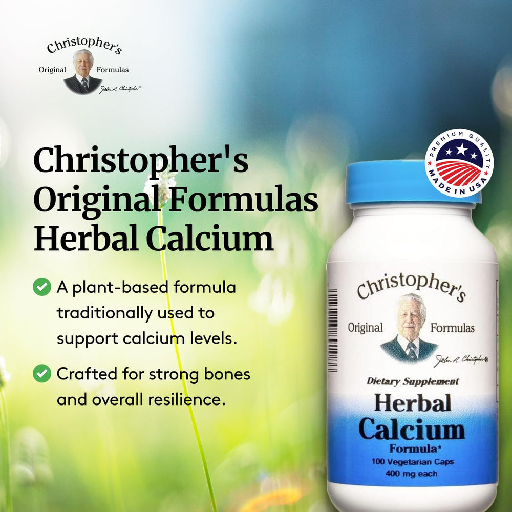 Christopher's Original Formulas Herbal Calcium packaging showing four bottles bundle