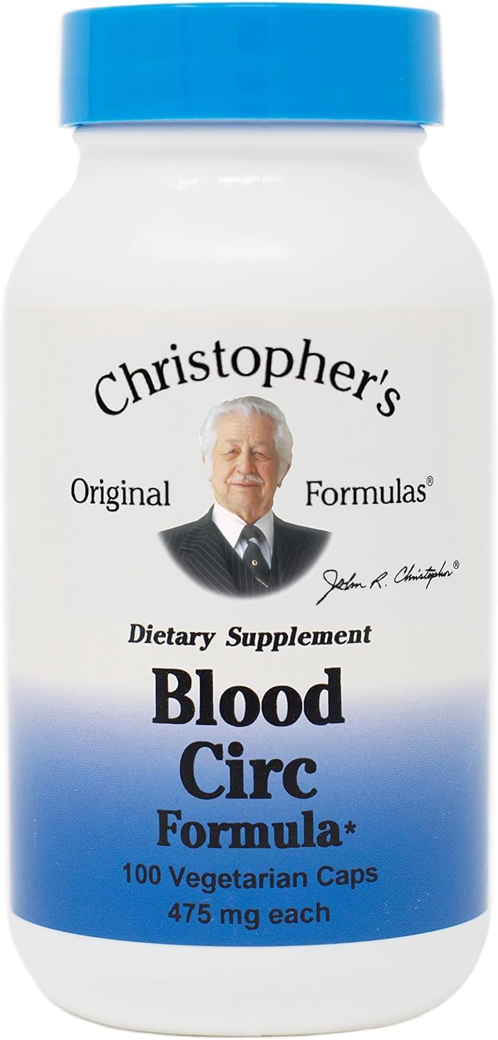 Christopher's Original Formulas Blood Circ Formula bottle front showing the capsules for circulatory support.