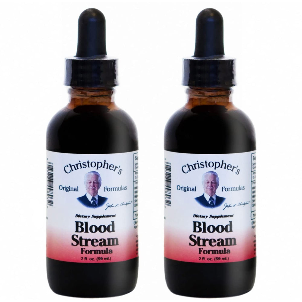 Christopher's Original Formulas Blood Stream Formula bottle with alcohol-free glycerine extract for gentle daily use.