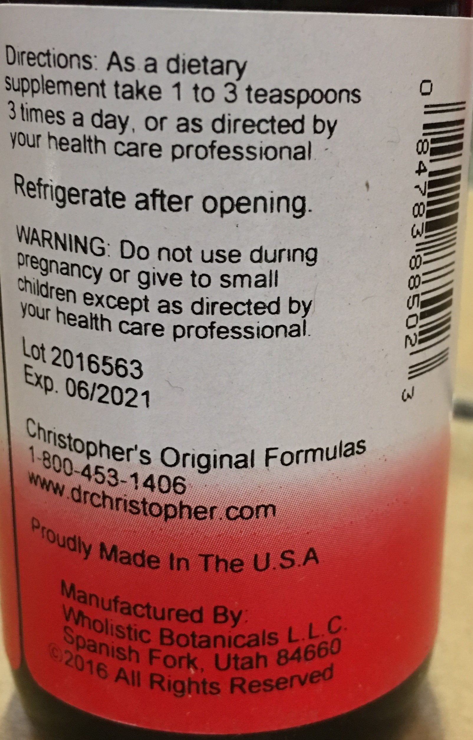 Label close-up shows herbal blend for daily wellness with Bloodstream Cleanse Syrup