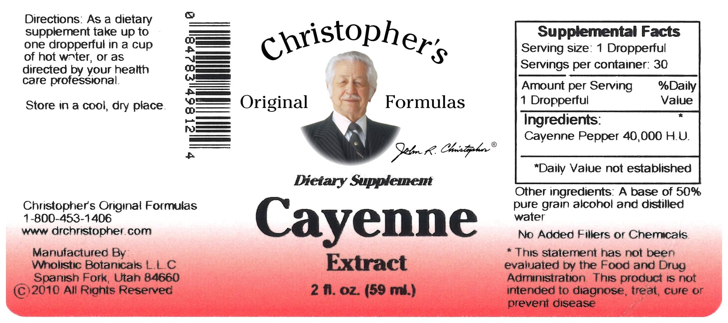 Christopher's Original Formulas cayenne packaging close-up conveys quality and heritage.