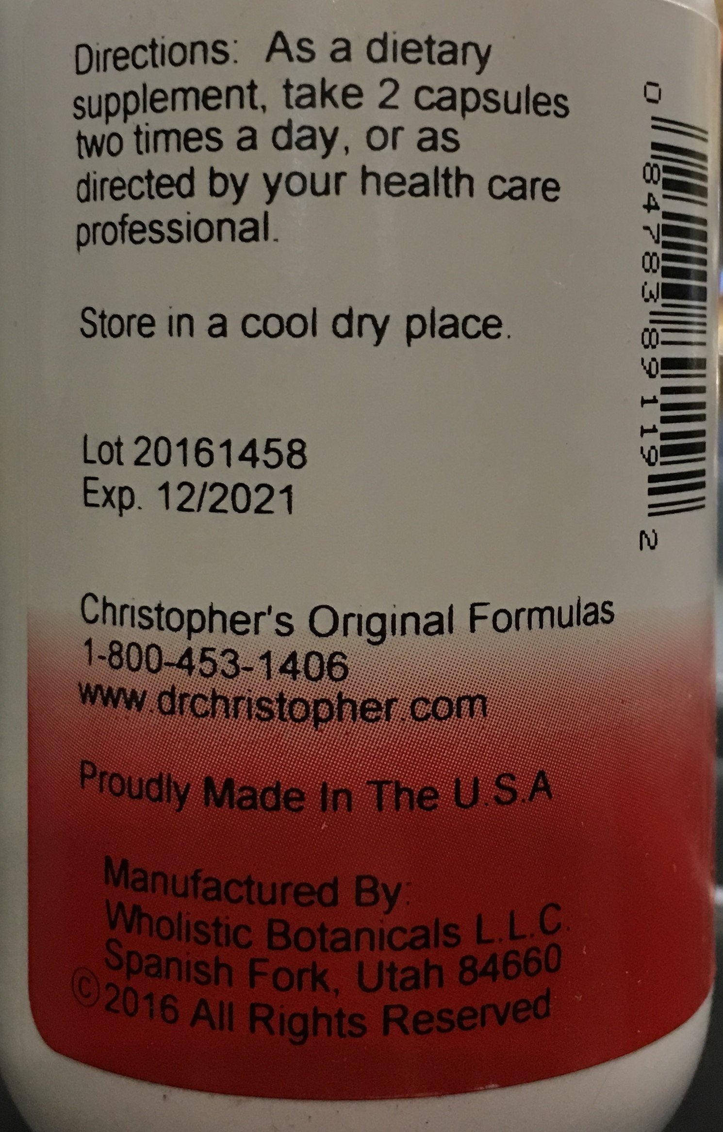 Christopher's Original Formulas Chest Formula capsules provide daily herbal lung support.
