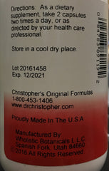 Christopher's Original Formulas Chest Formula capsules provide daily herbal lung support.