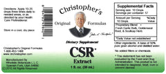 Close-up of CSR Extract bottle showcasing amber color and rich extract appearance.