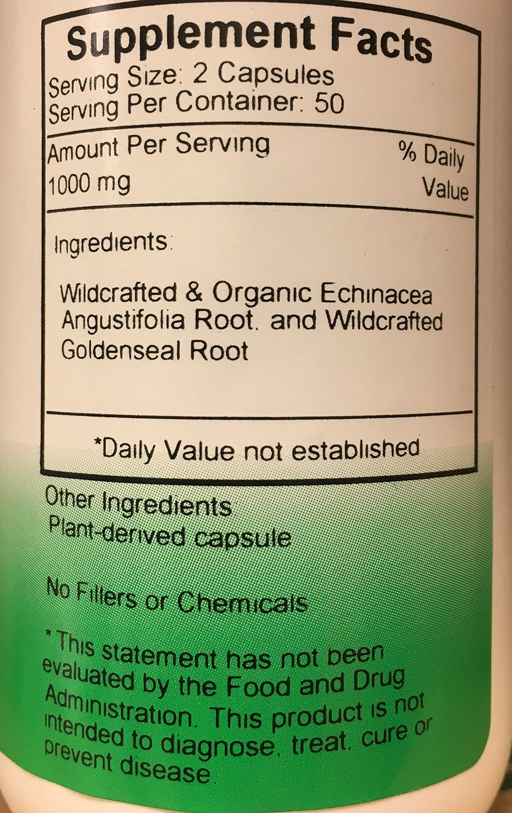 Christopher's Original Formulas Echinacea & Goldenseal label closeup highlighting packaging.