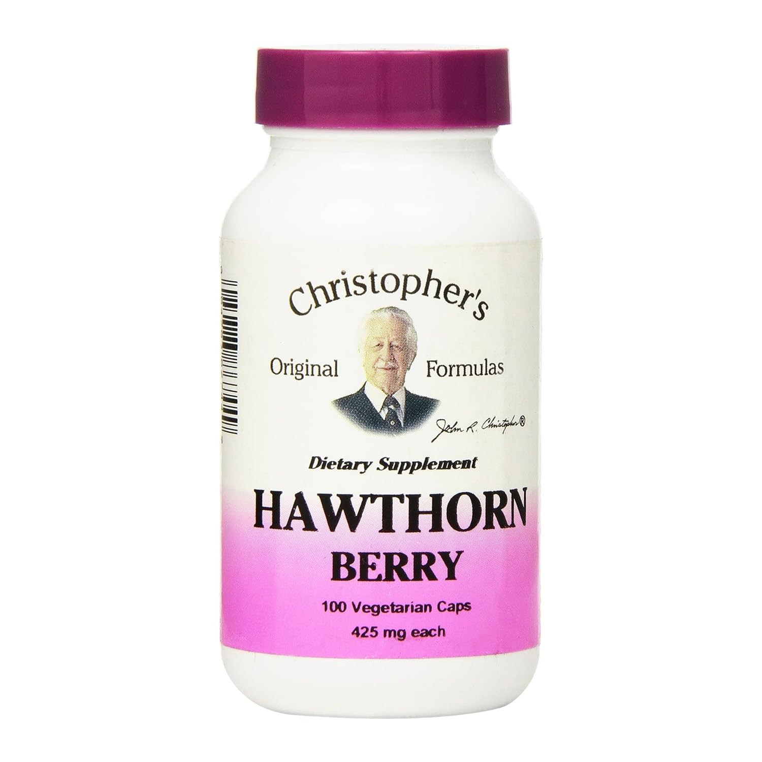 Christopher's Original Formulas Hawthorn Berry Capsules bottle for convenient daily cardiovascular wellness.