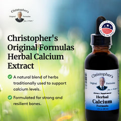 Christopher's Original Formulas Herbal Calcium Extract bottle in use supports active bone health