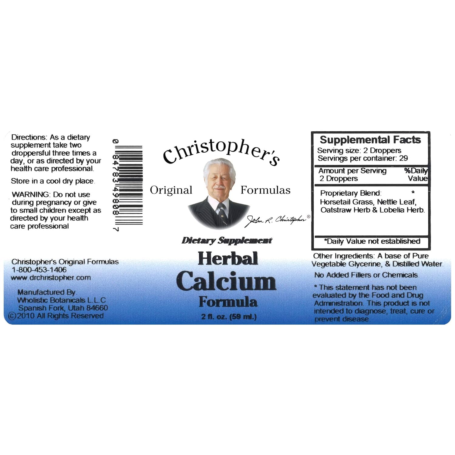 Christopher's Original Formulas Herbal Calcium Extract dropper use for quick absorption