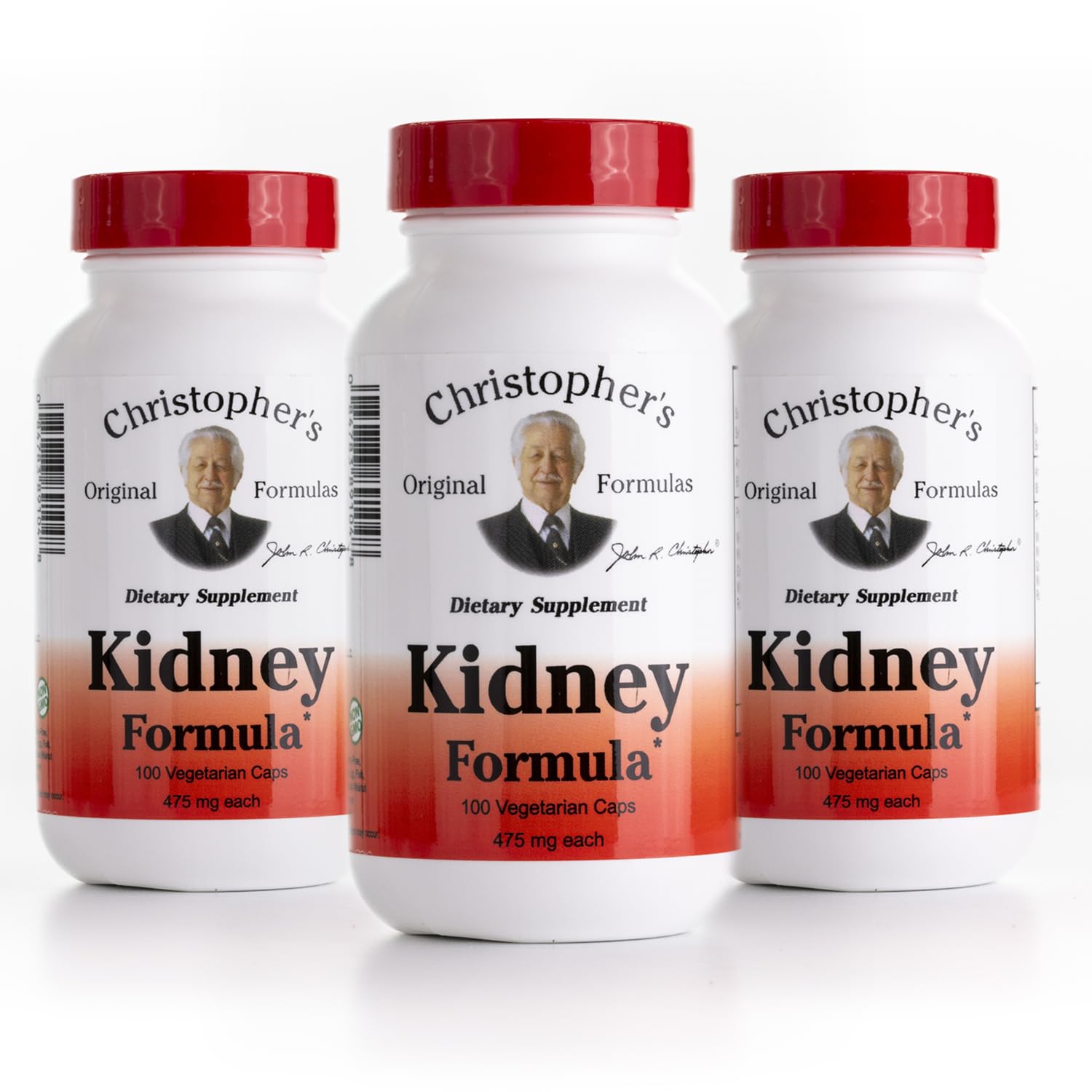 Christopher's Original Formulas Kidney Formula bottle cap highlighting daily urinary balance.