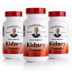 Christopher's Original Formulas Kidney Formula bottle cap highlighting daily urinary balance.