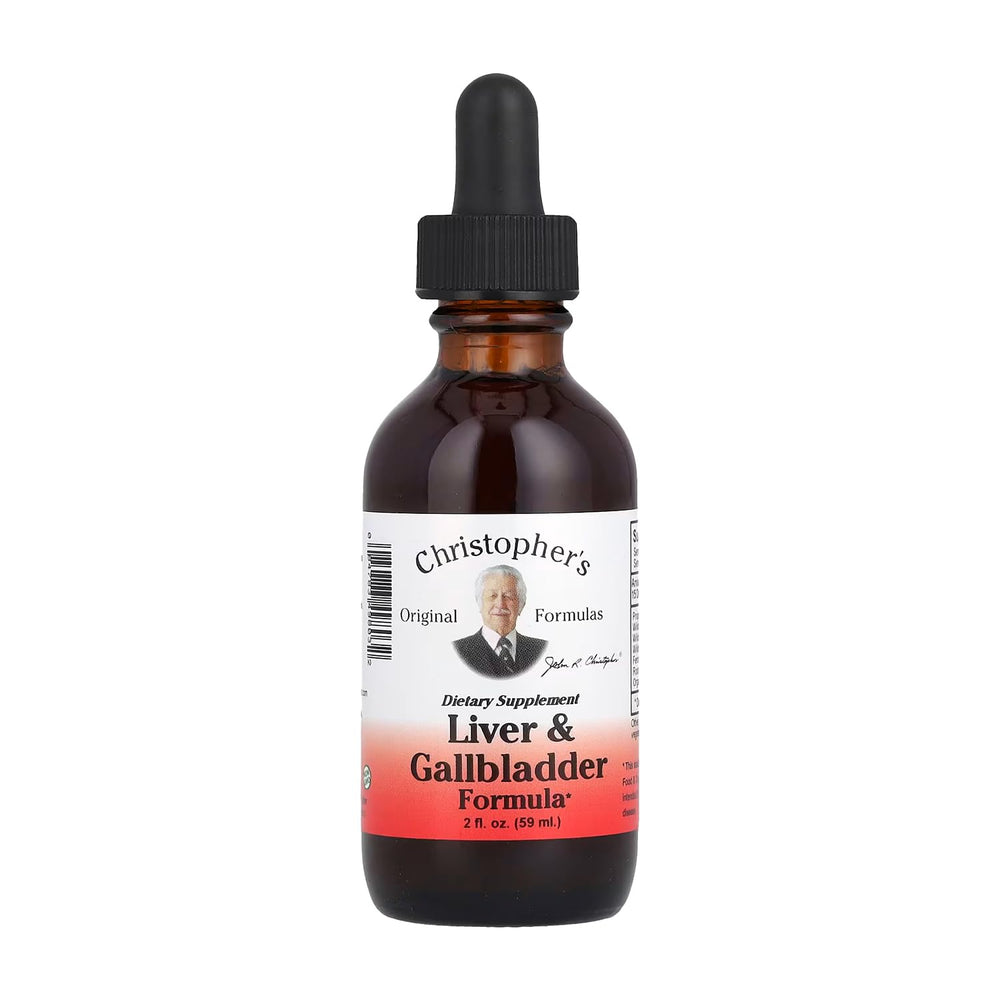 Christopher's Original Formulas Liver & Gallbladder bottle, promoting detox-friendly herbal support.