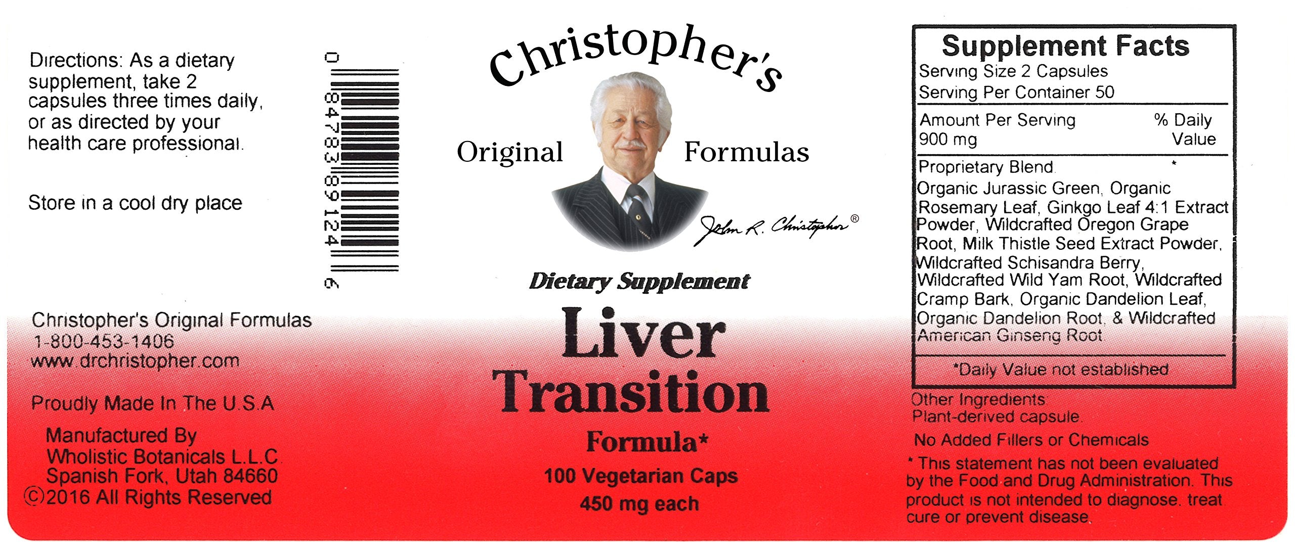 Christopher's Original Formulas Liver Transition—ingredients scene showing natural plant blend.