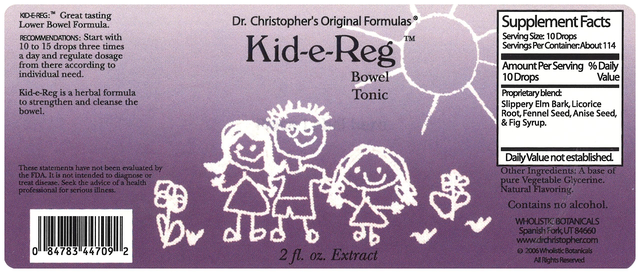 Made in USA Kid-e-Reg, a trusted herbal formula for families.