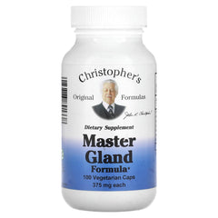 Christopher's Master Gland Formula bottle front showing 100 vegetarian capsules for daily wellness support.