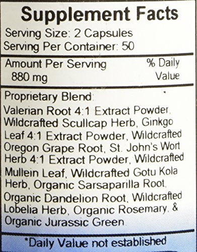 Christopher's MindTrac skullcap herb close-up emphasizes calming blend.