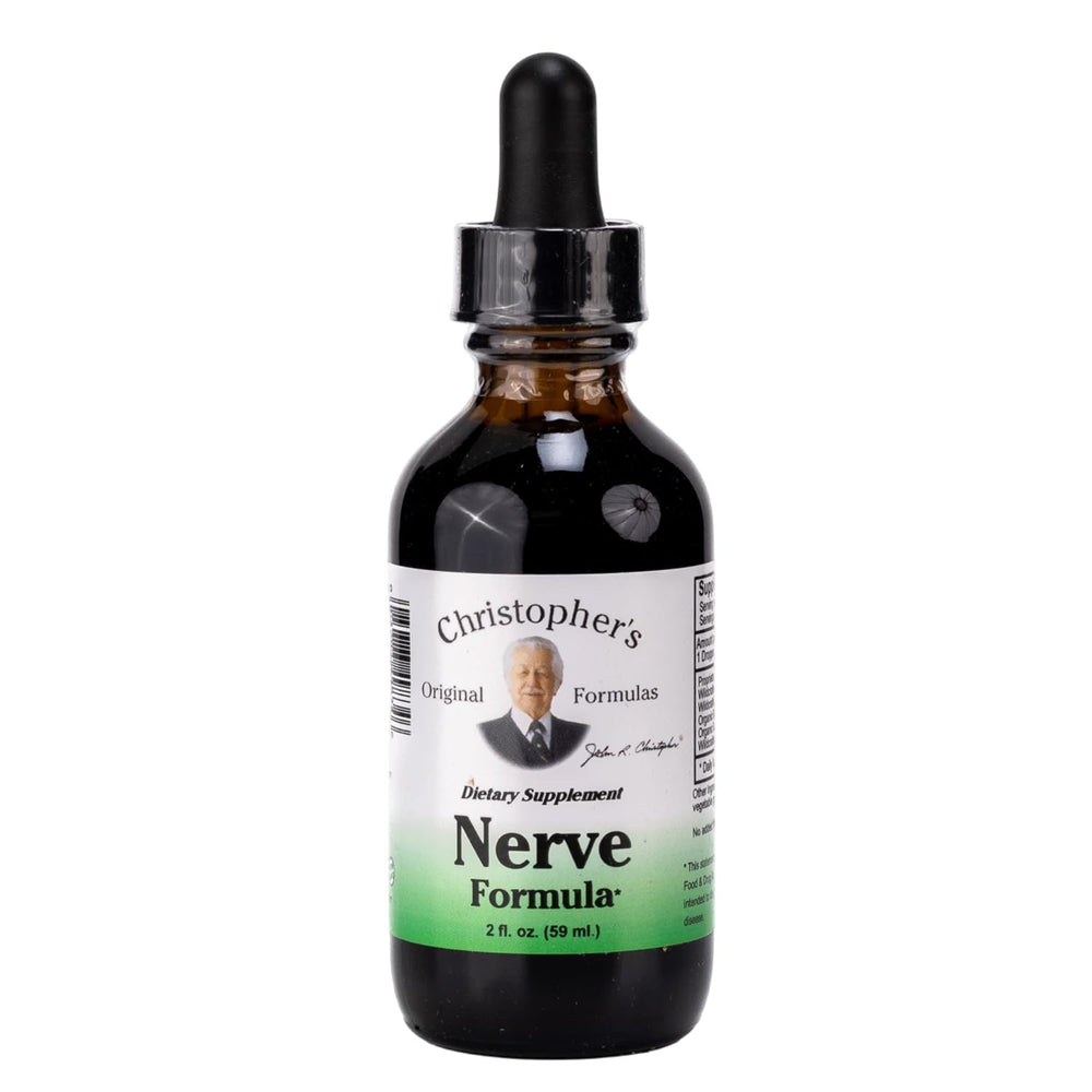 Christopher's Original Formulas Nerve Formula bottle with dropper supports daily calm.