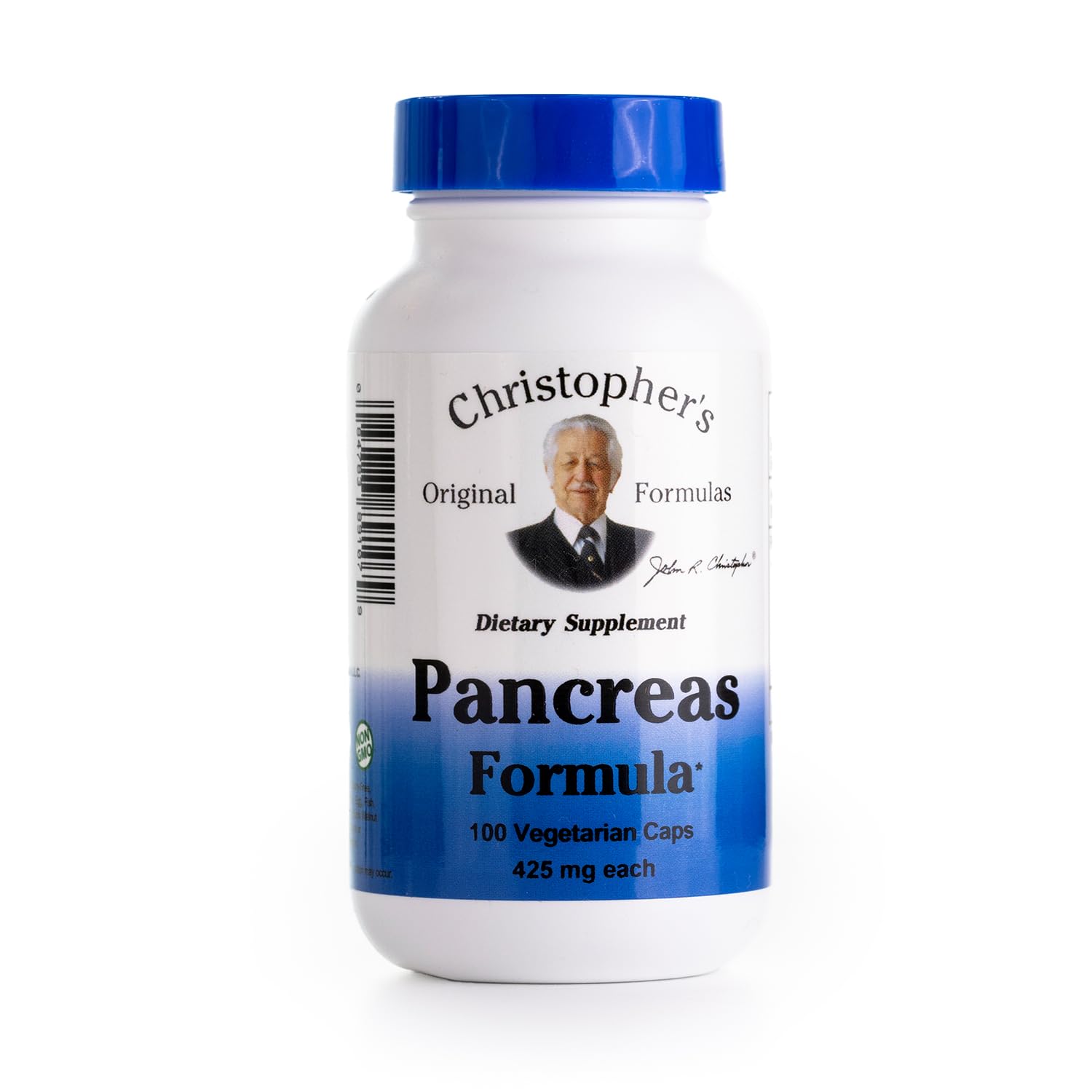 Christopher's Original Formulas Pancreas Formula bottle for digestive balance and daily wellness.