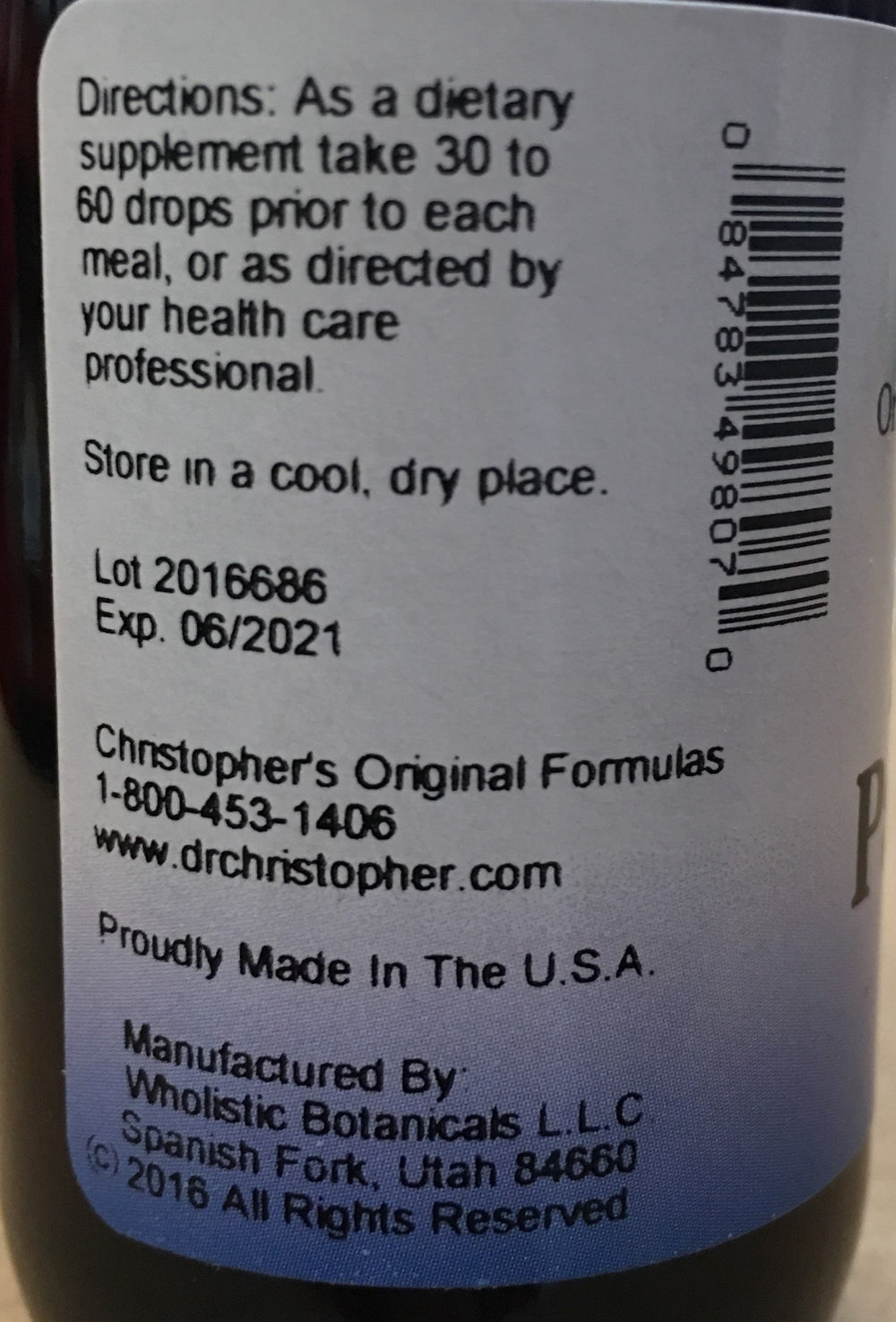 Christopher's Original Formulas pancreas extract drops added to a smoothie for gentle digestion support