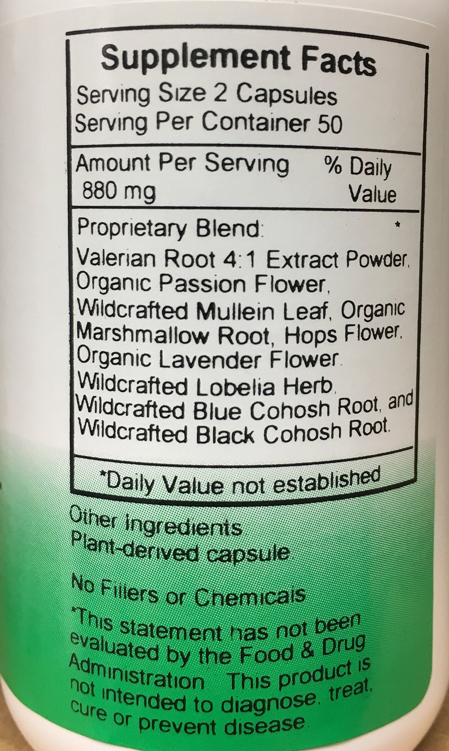 Slumber Capsules closeup shows herbal blend for gentle relaxation and wind-down.