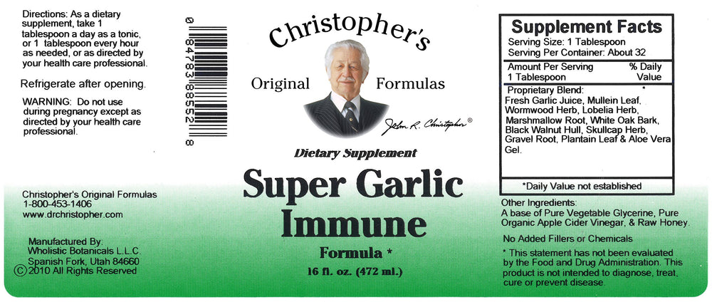 Pouring Christopher's Super Garlic Immune Syrup into tea for daily use