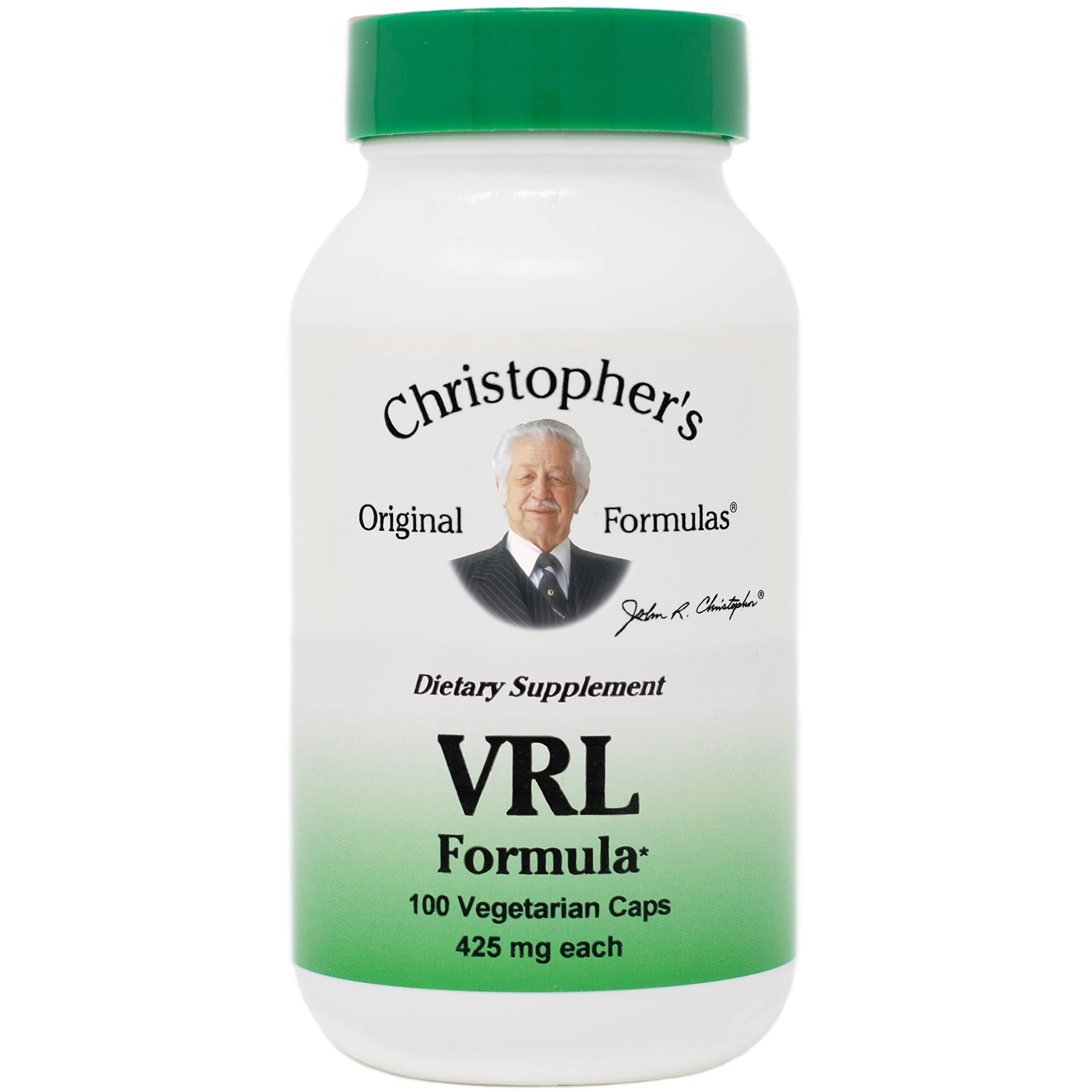 Christopher's VRL Formula bottle promoting daily immune support and vitality.