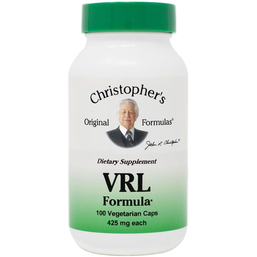 Christopher's VRL Formula bottle promoting daily immune support and vitality.