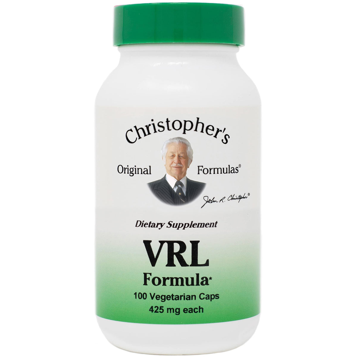 Christopher's VRL Formula bottle promoting daily immune support and vitality.