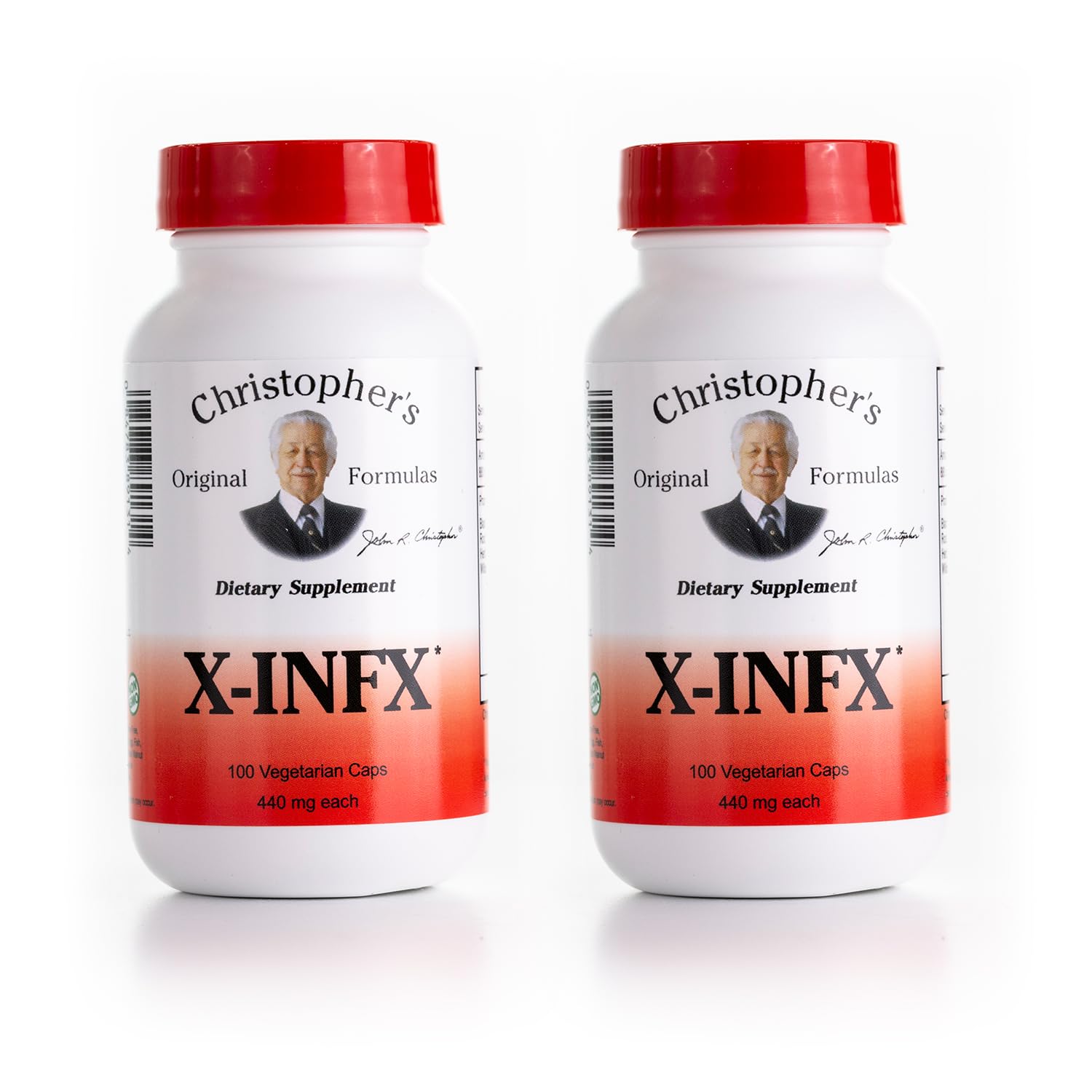 Christopher's Original Formulas X-INFX bottle close-up highlighting natural immune support.